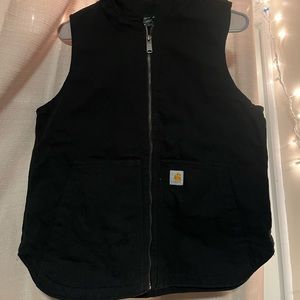 black carhartt hooded vest